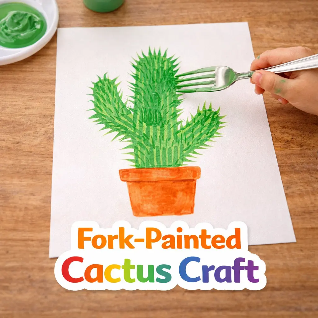 Fork-Painted Cactus cinco de mayo Craft