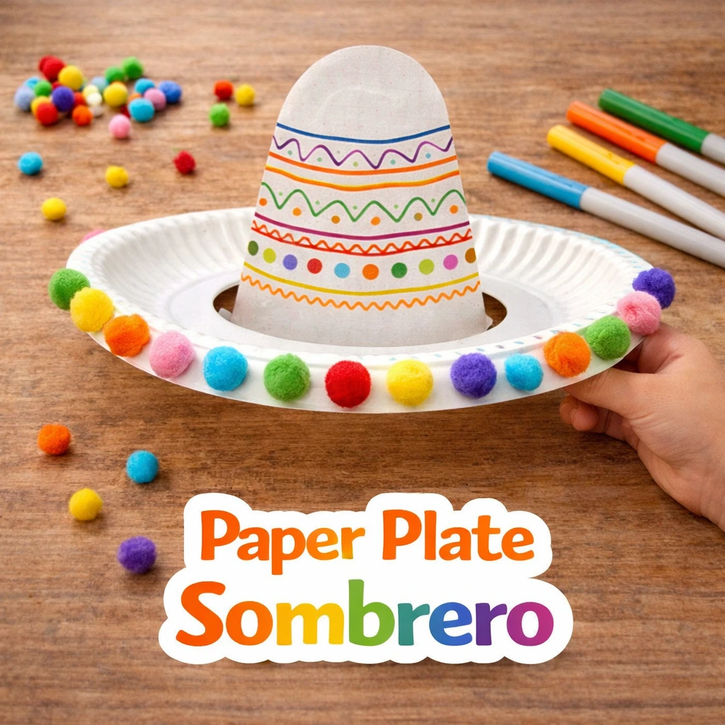 Paper Plate Sombrero cinco de mayo craft