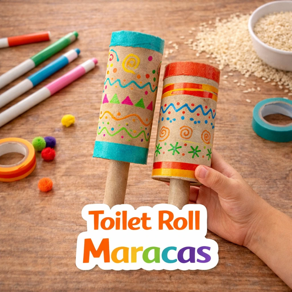 Toilet Roll Maracas cinco de mayo craft