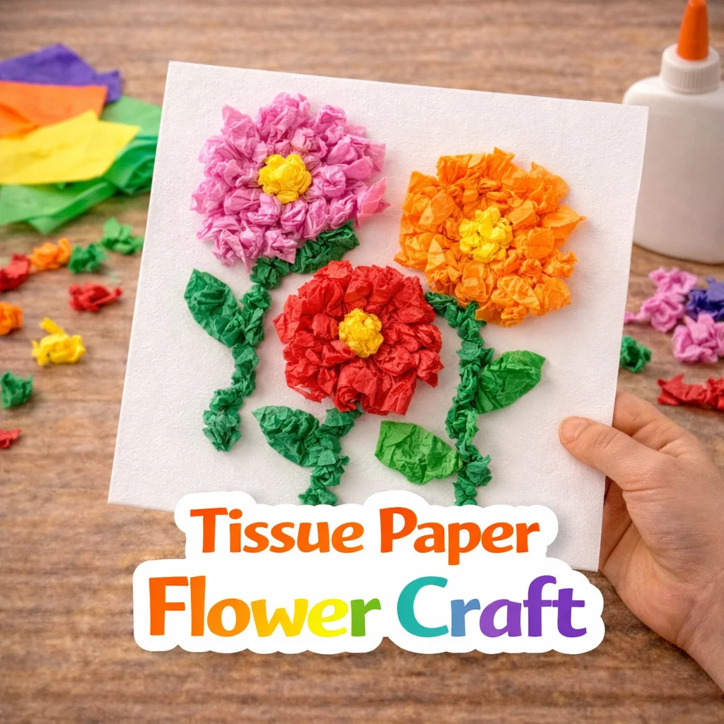 Tissue Paper Flower cinco de mayo Craft