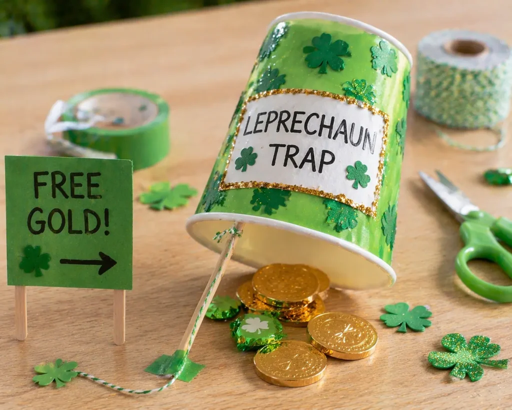 Simple Paper Cup leprechaun Trap