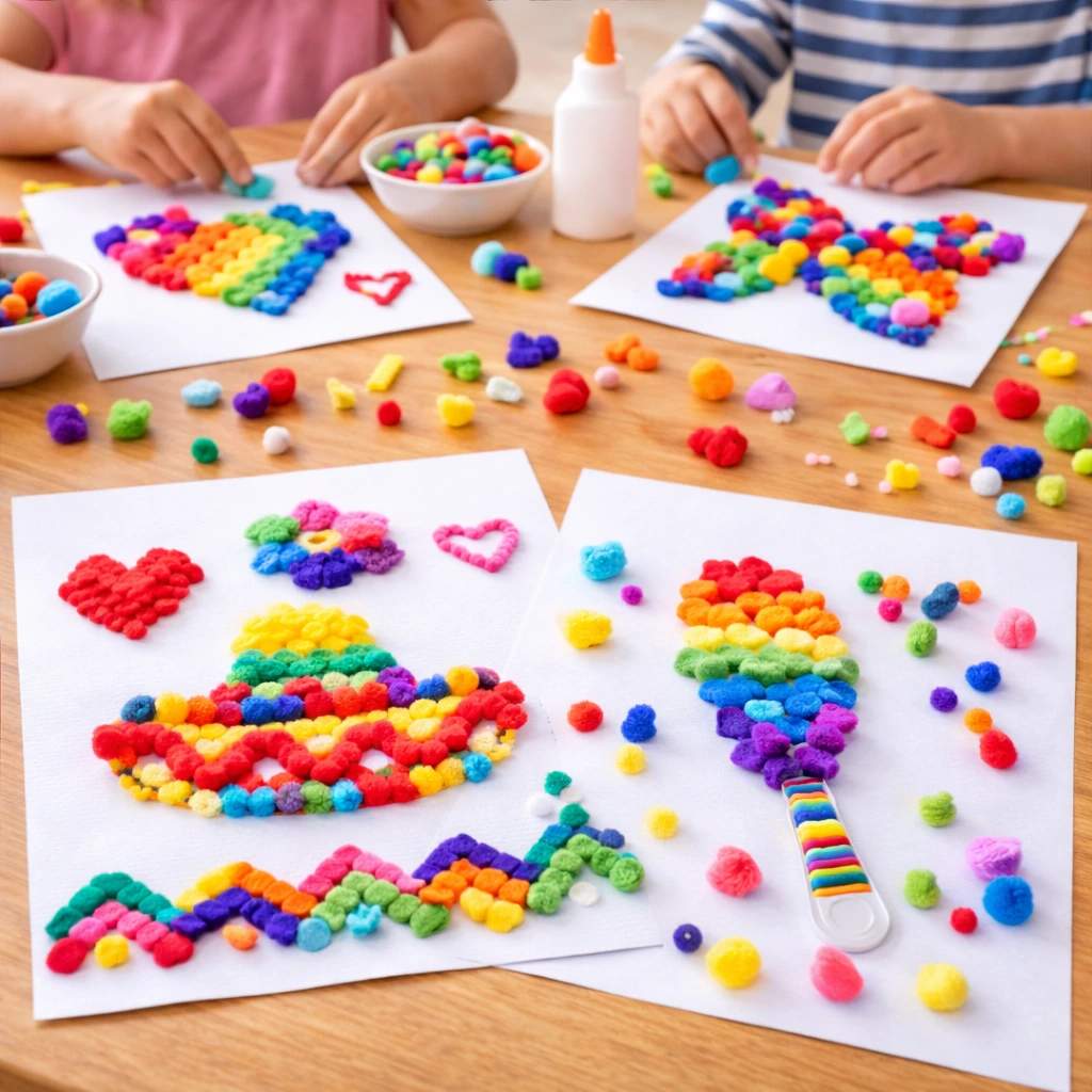 Pom-Pom Fiesta Art Cinco de Mayo Preschool Activities