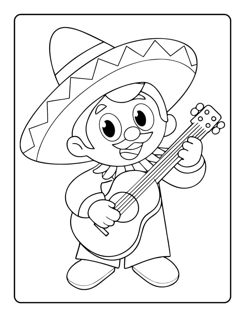 Sombrero Cinco de mayo Coloring Page