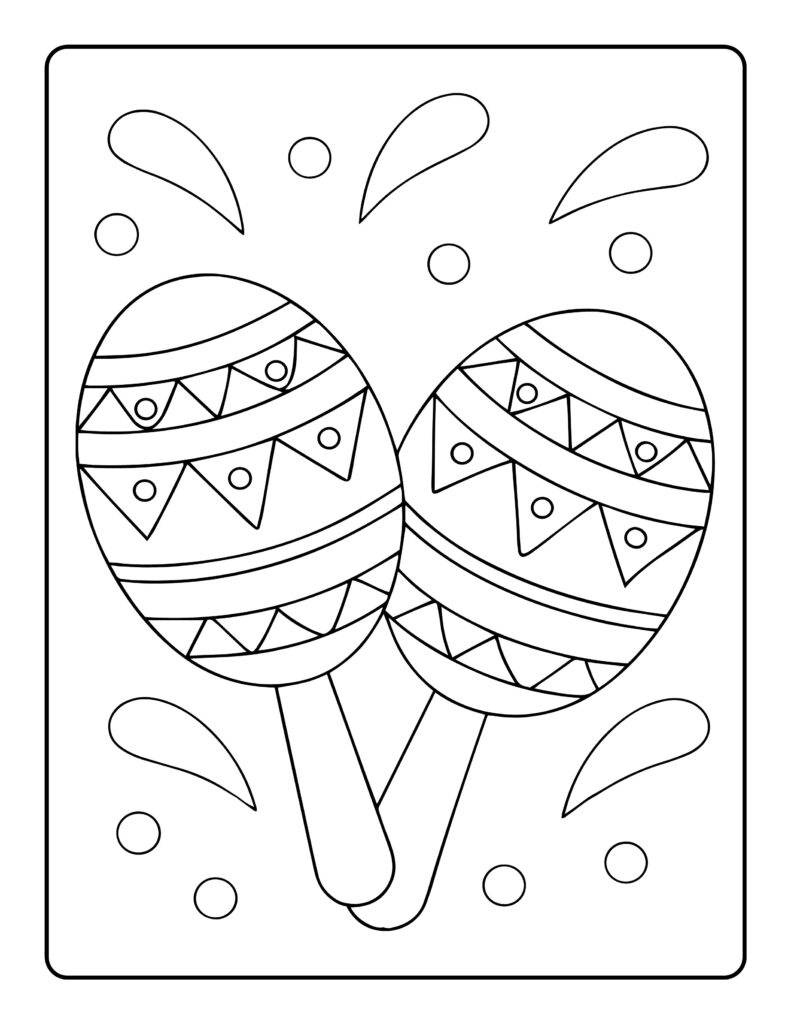 Piñata Cinco de Mayo Coloring Page 