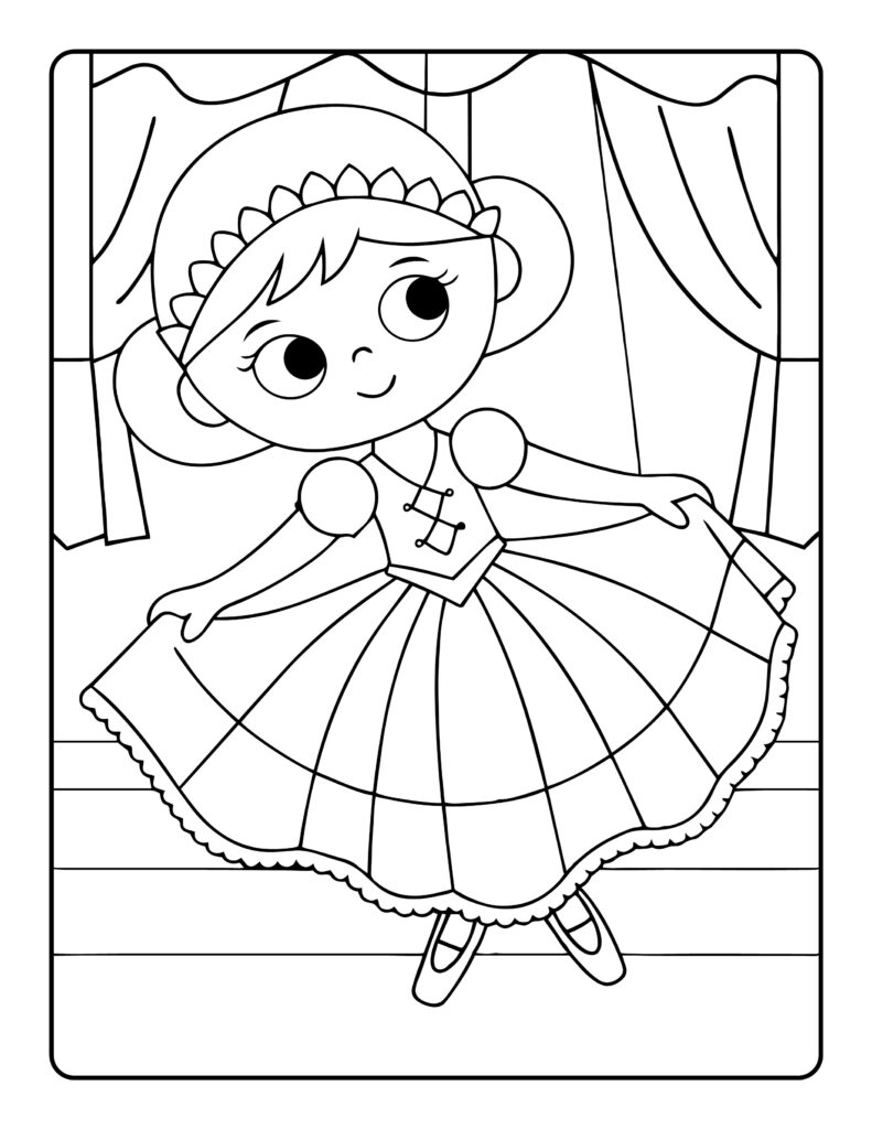 Dancing Girl Coloring Page cinco de mayo coloring page