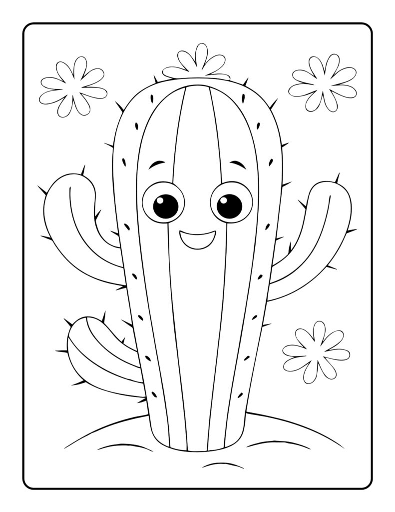 Happy Cactus Cinco de Mayo Coloring Page