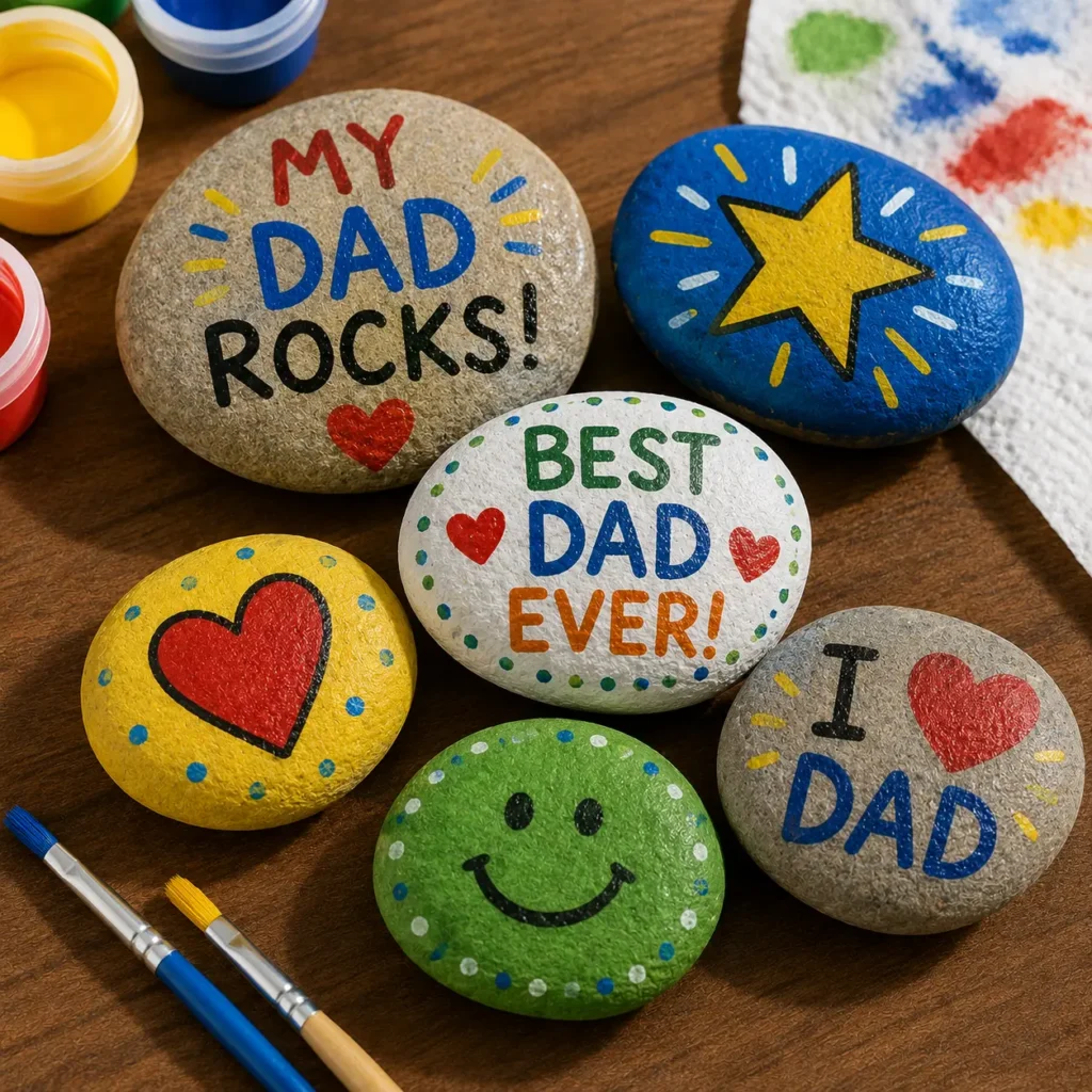“My Dad Rocks” Painted Rock Gift