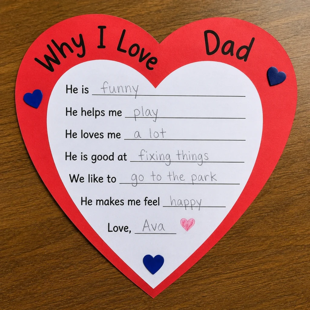 “Why I Love Dad” Heart Craft