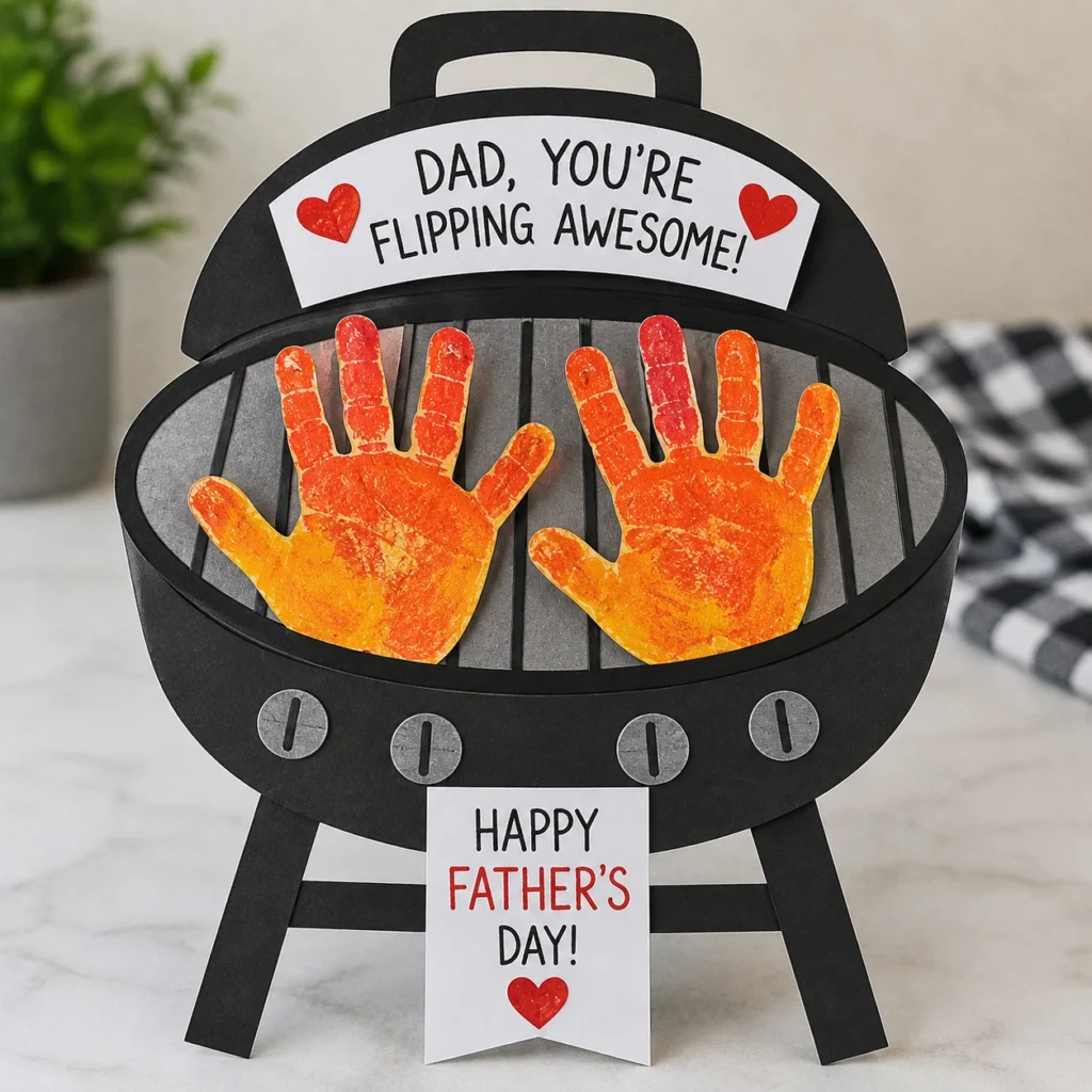 Handprint Grill Craft Fathers day Crafts