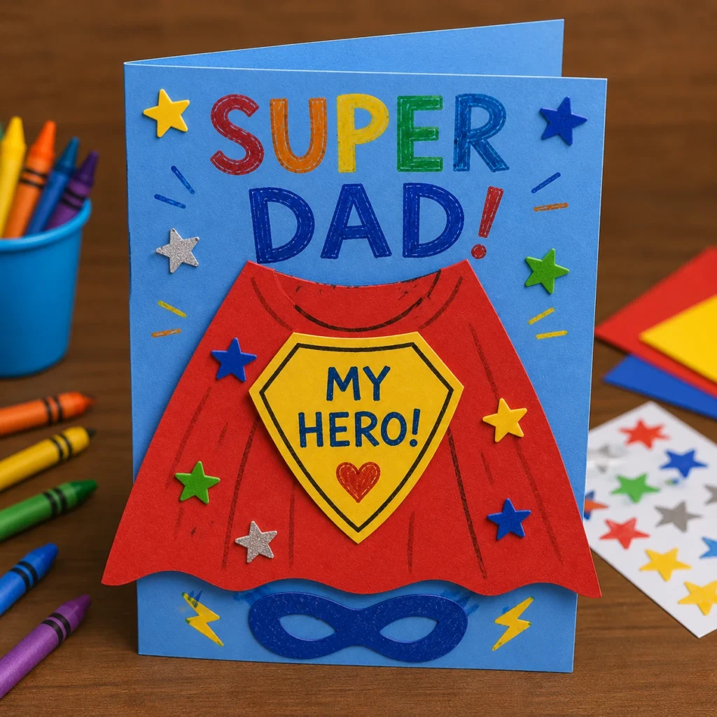 Super Dad Cape Card