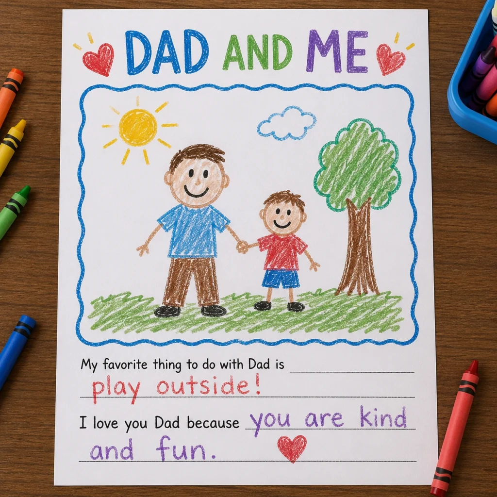 “Dad and Me” Drawing Page