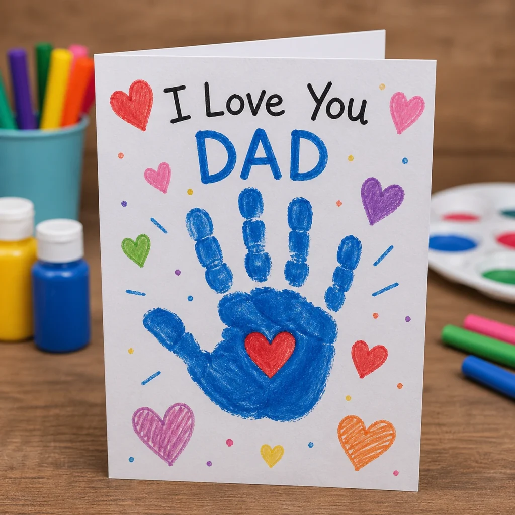 I Love you Dad handprint Craft