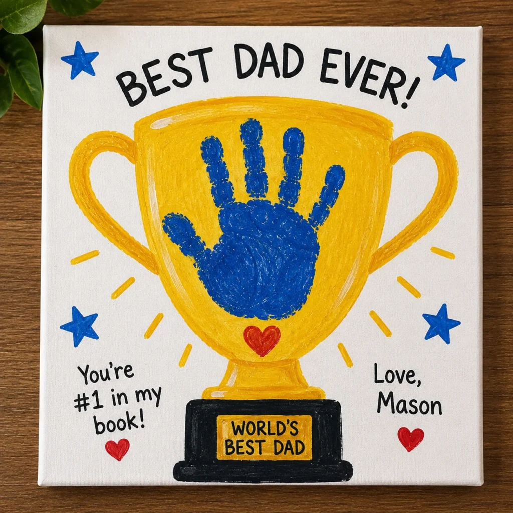 Fathers day Handprint Trophy Art