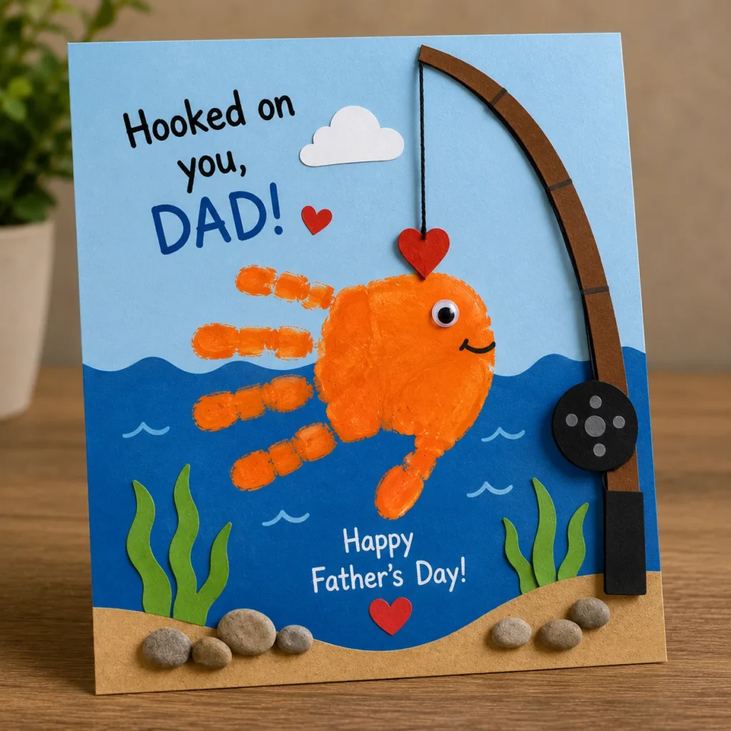 fathers day Handprint Fishing Craft