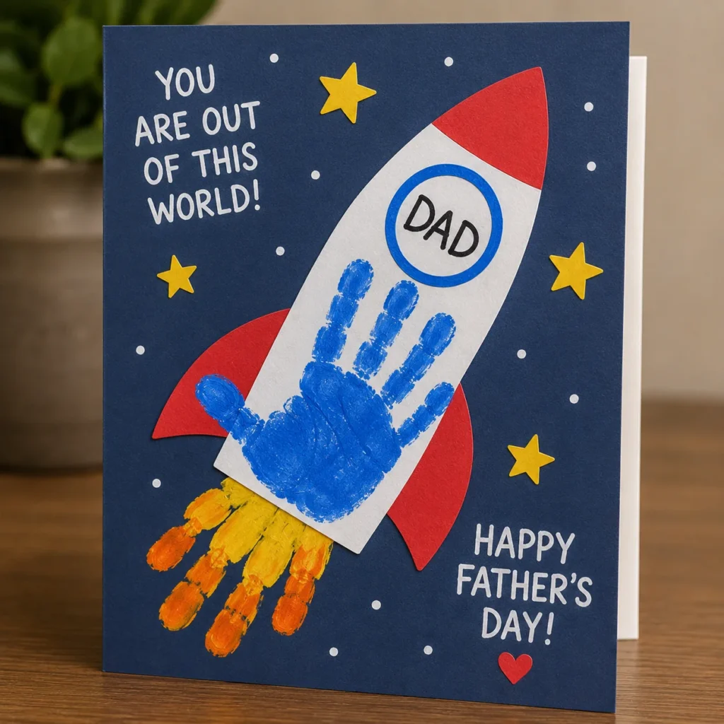Handprint Rocket Card