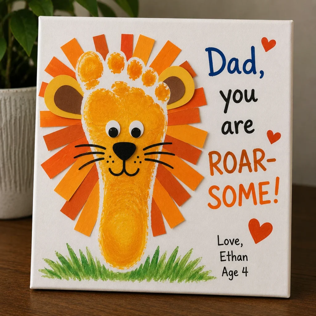 fathers day Footprint Lion Keepsake