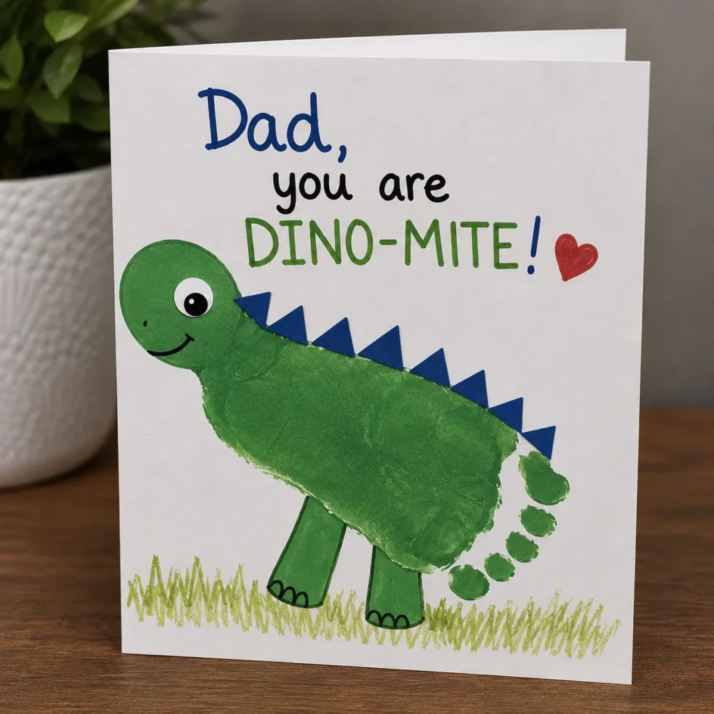 Footprint Dinosaur Card