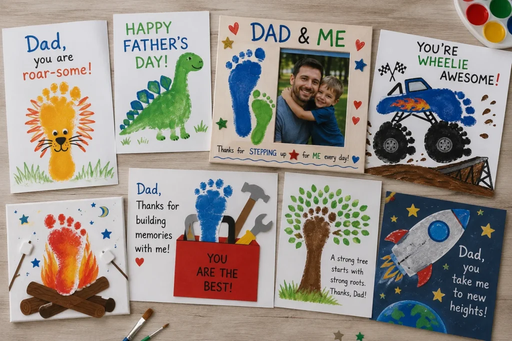 15 Heartwarming Footprint Fathers Day Crafts Kids Love