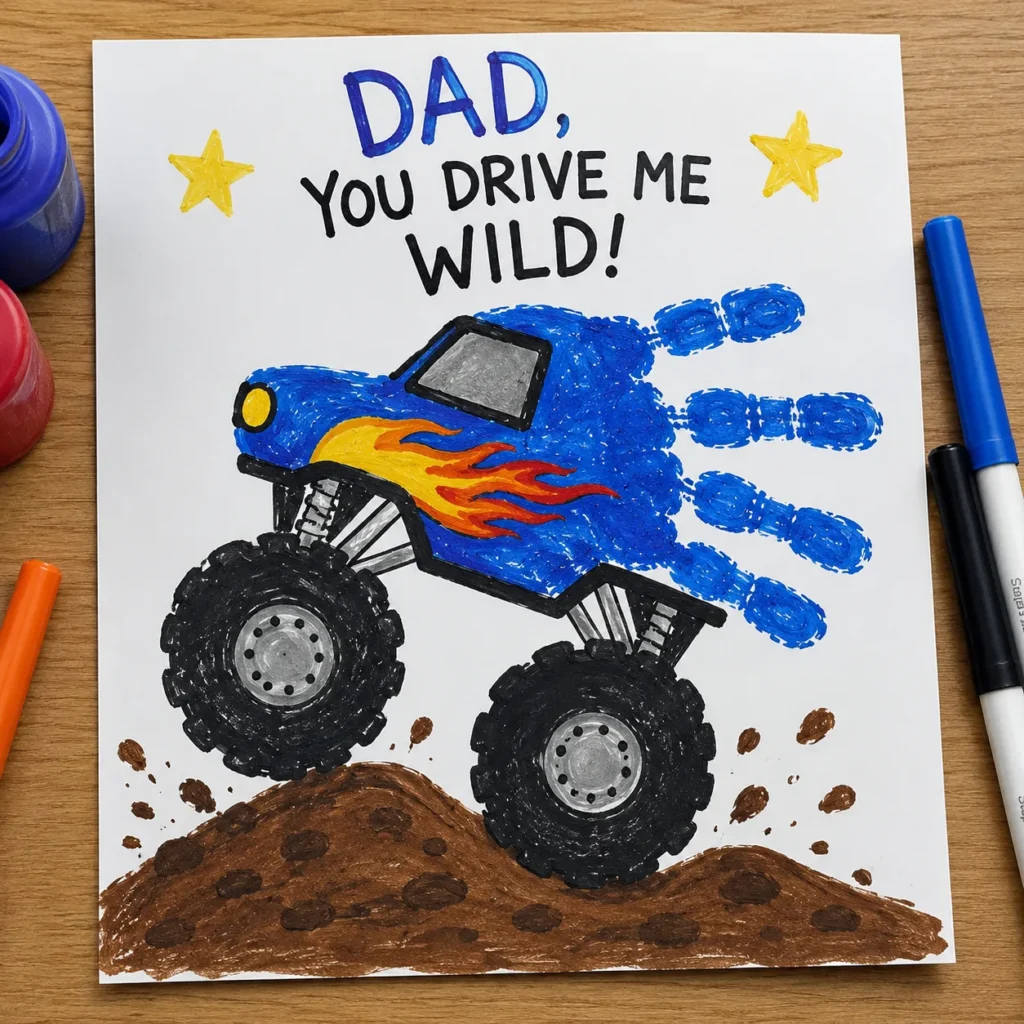 Handprint Monster Truck Art