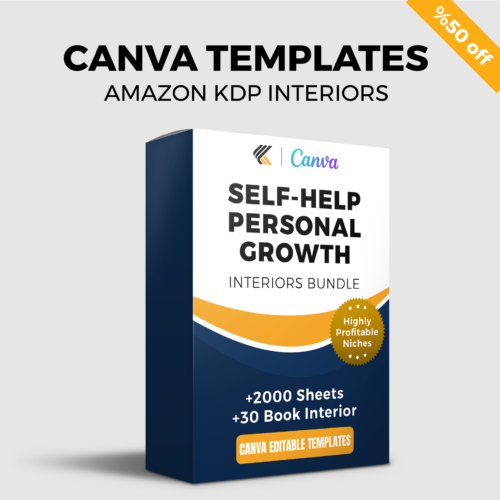 KDP Low Content Books - Over +30 Self Help Books Interiors | Editable Canva Templates