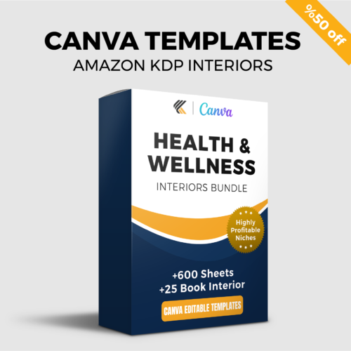 KDP Low Content Books - Over +25 Health & Wellness Books Interiors | Editable Canva Templates