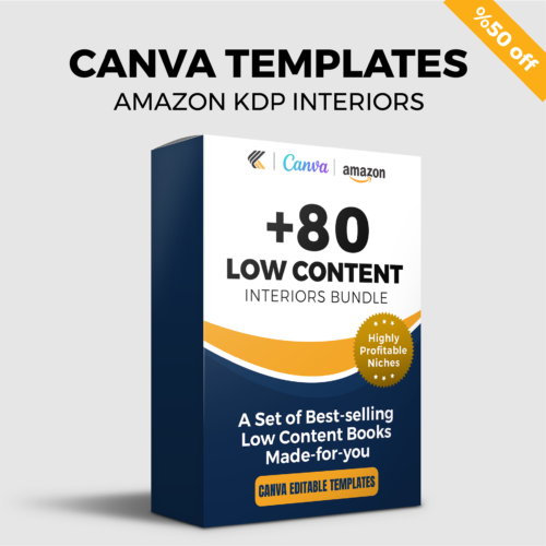 KDP Low Content Books Interiors - Over +80 Amazon | Editable CANVA Templates