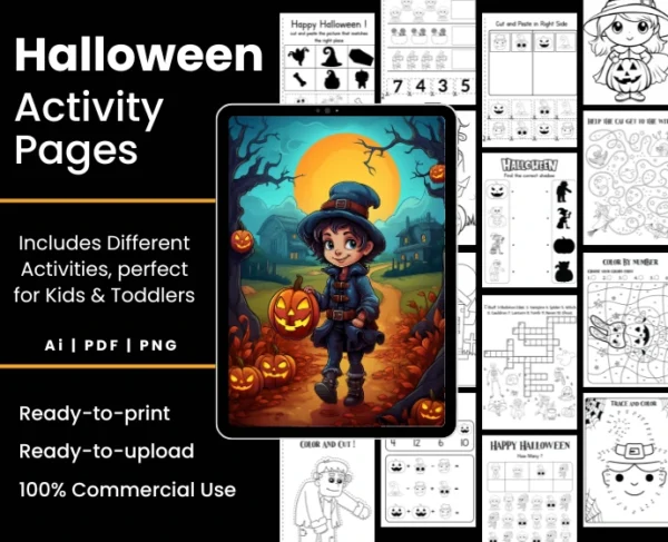 Halloween Activity Book for Kids