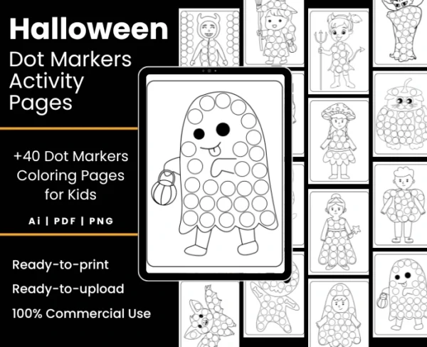 Halloween Dot Markers Activity Book for Kids