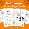 Halloween Activity Pages Printable for Kids - Halloween Bundle