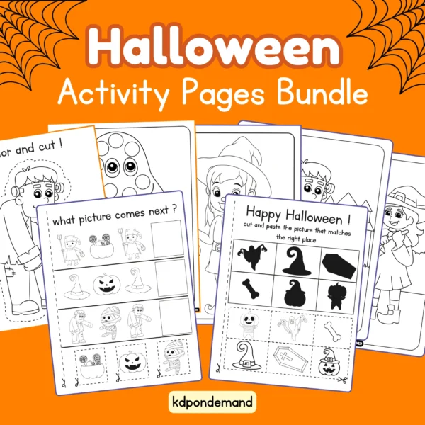 Halloween Activity Pages Printable for Kids - Halloween Bundle