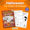 Halloween Cut and Paste Printables Worksheets