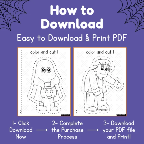 Halloween preschool Cutting Practice Worksheets