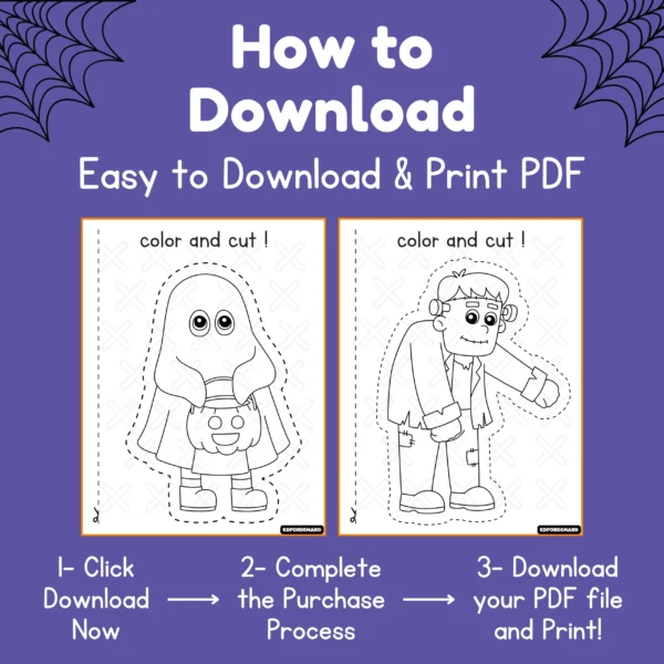 Halloween preschool Cutting Practice Worksheets