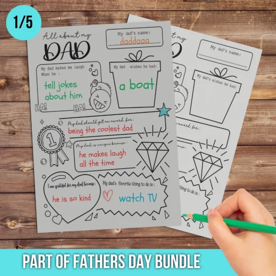 All About dad Printable Best Fathers Day Gift