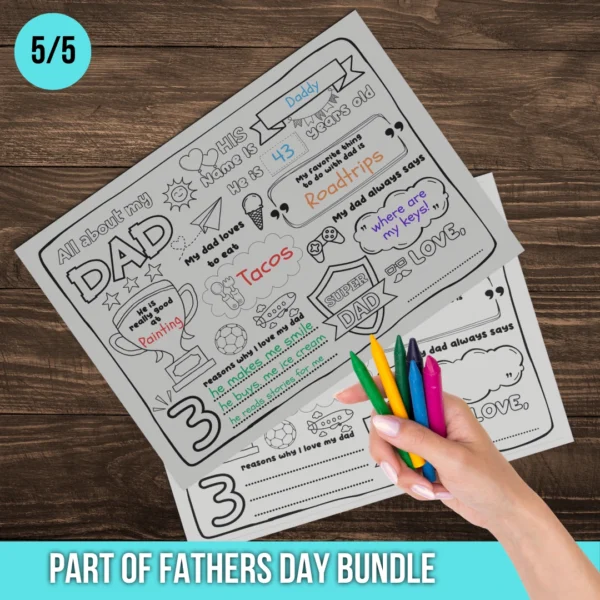 All About dad Printable 5 All About dad Printable Best Fathers Day Gift