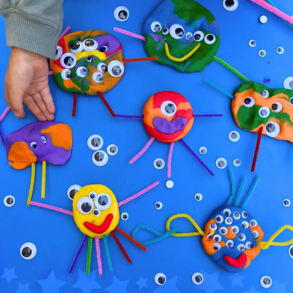 Monster Playdough Creation - Halloween Fine Motor Activities