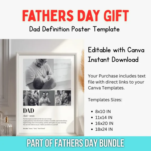 personalized fathers day gifts 2 Personalized Fathers Day Gift - Dad Definition Poster Template