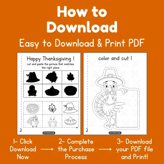 Thanksgiving preschool Cutting Practice Worksheets