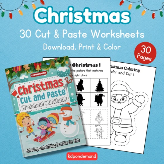 Christmas Cut and paste worksheets printable