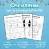 30 Christmas Cut and Paste Worksheets Printable for Preschoolers