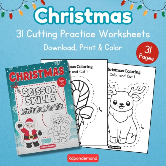 Christmas Cutting Practice Worksheets preschool