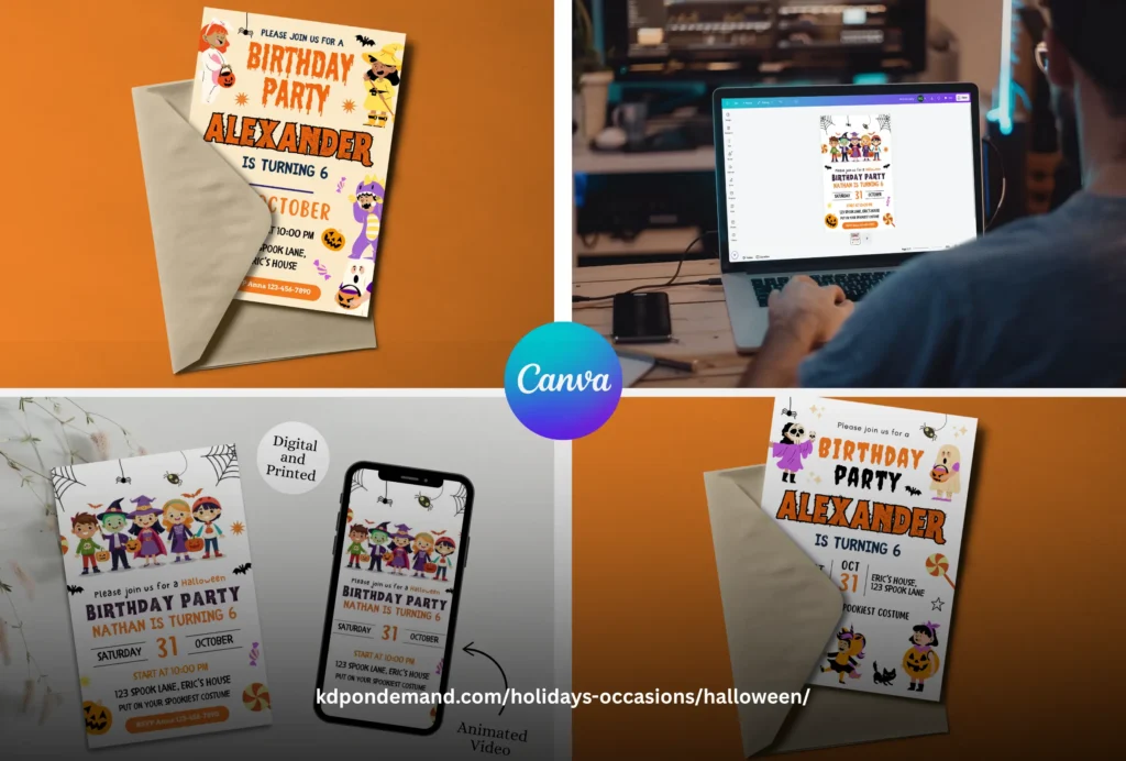 Halloween Birthday Party invitation template