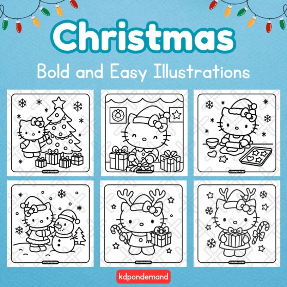 Hello kitty christmas coloring pages