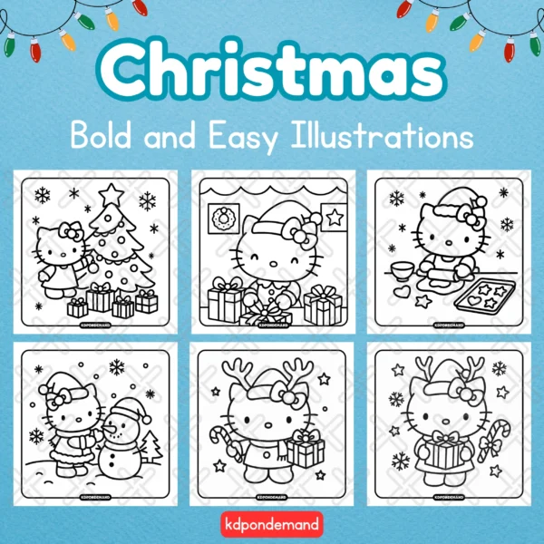 Hello kitty christmas coloring pages