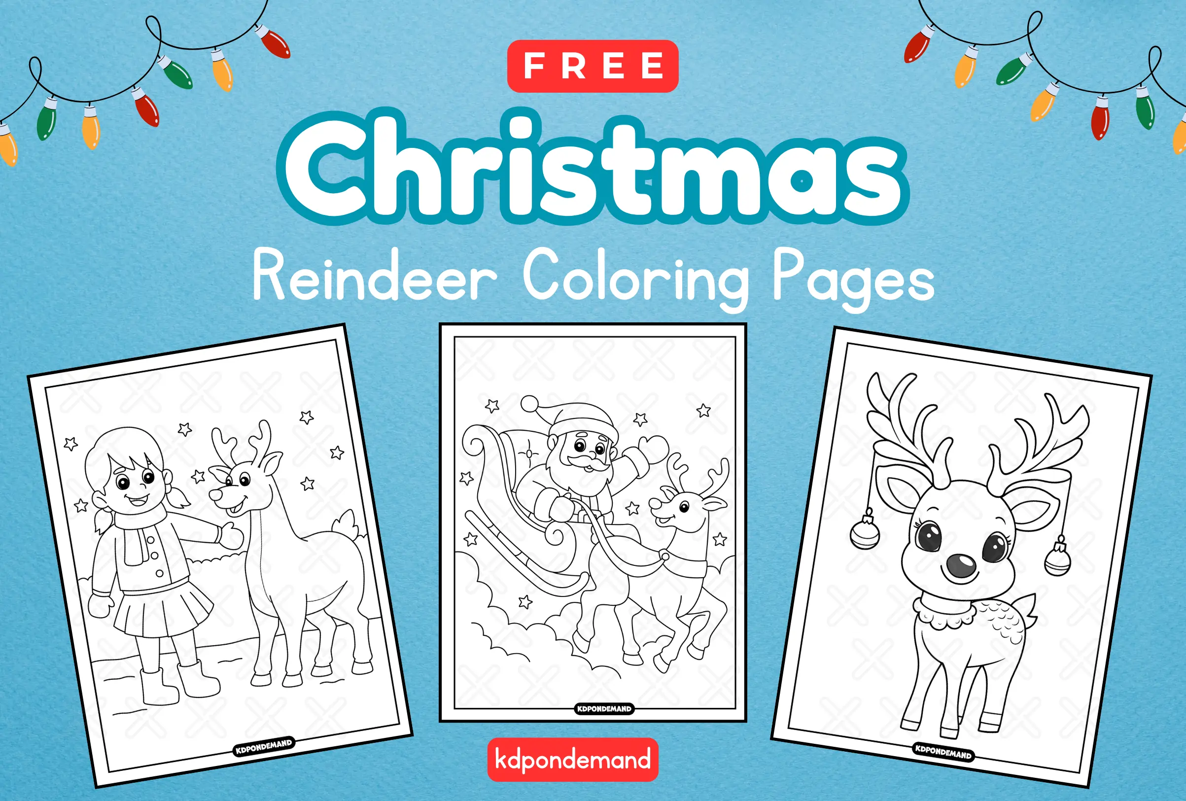 Christmas Reindeer Coloring Pages