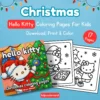 Hello kitty christmas coloring pages printable