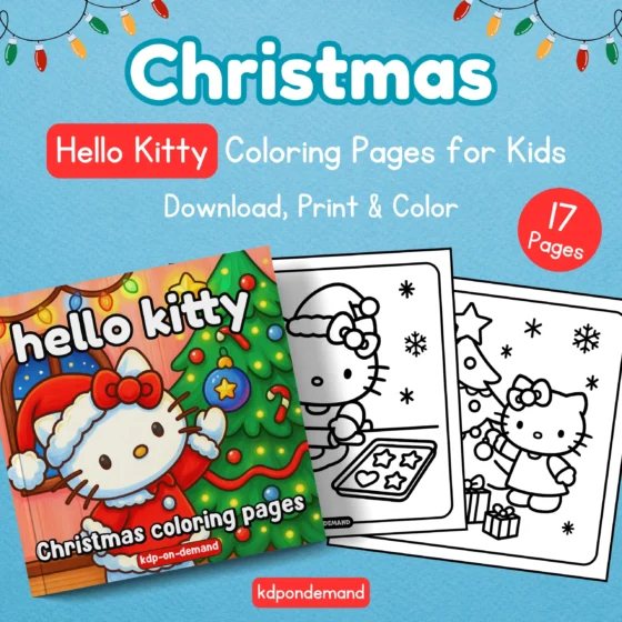 Hello kitty christmas coloring pages printable