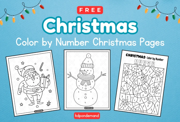 color by number Christmas pages