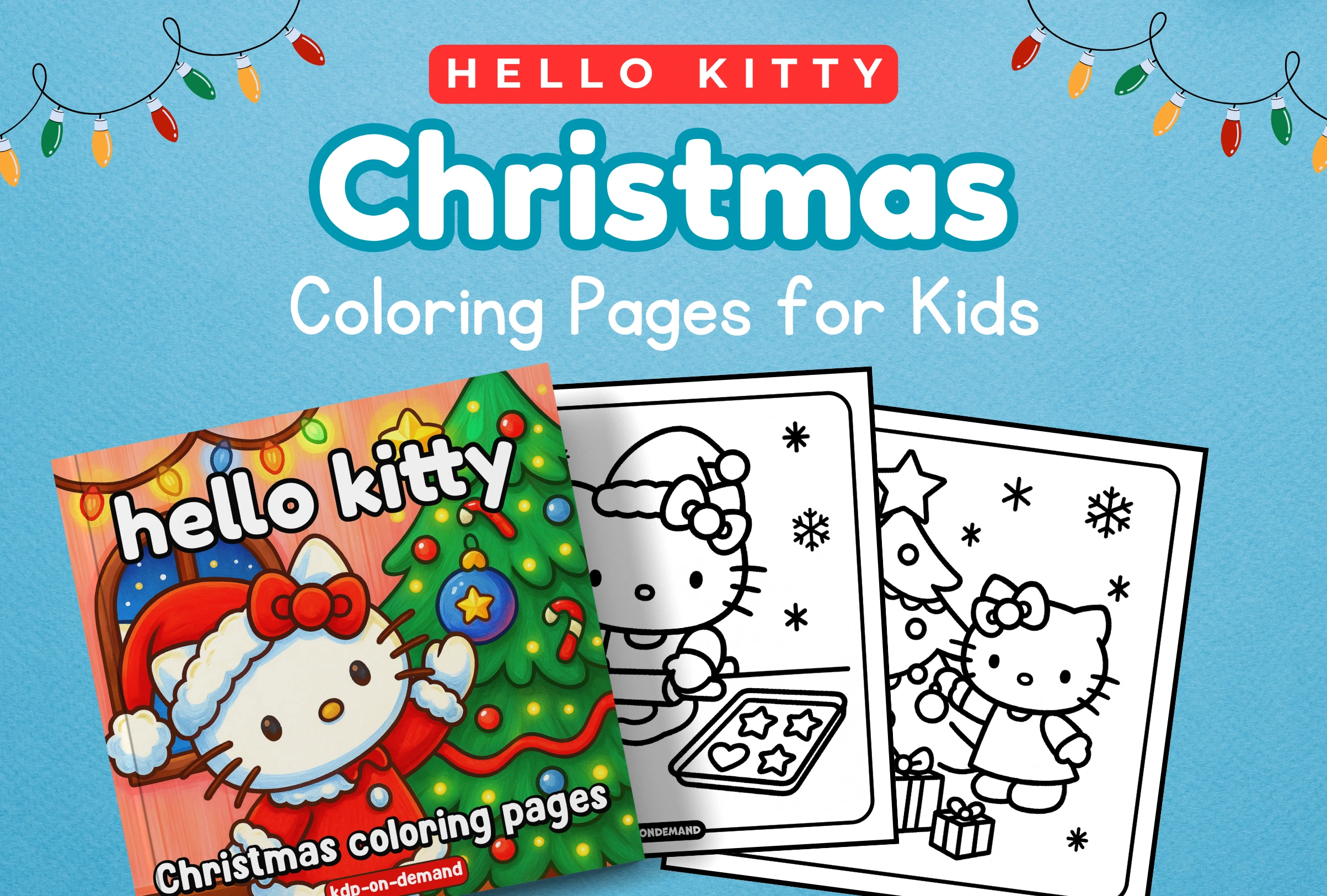 hello kitty christmas coloring pages