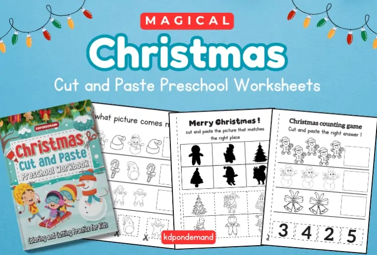 Christmas Cut and Paste Preschool Worksheets 2